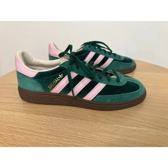 Adidas NWB Size 9.5 Handball Spezial Collegiate Green & Pink Velvet Kelly Dark - Picture 11 of 11